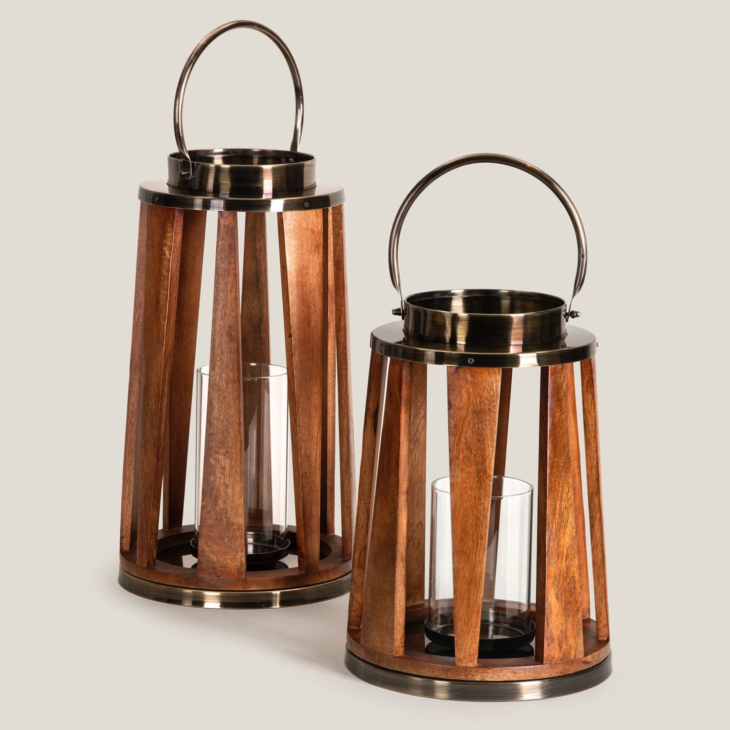 Brio Antique Gold & Brown Lantern S