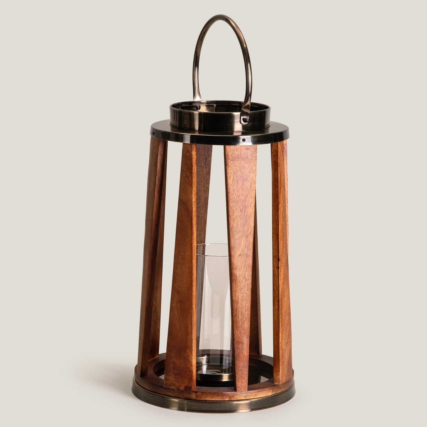 Brio Antique Gold & Brown Lantern L